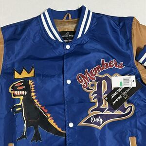 NWT Members Only Men's Large Jean-Michel Basquiat Blue Windbreaker Jacket
